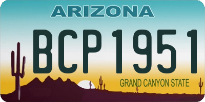 AZ license plate BCP1951