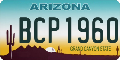 AZ license plate BCP1960