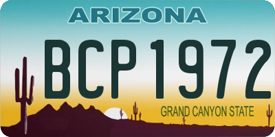 AZ license plate BCP1972