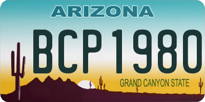 AZ license plate BCP1980