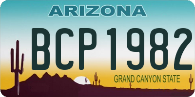 AZ license plate BCP1982