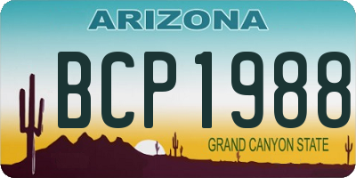 AZ license plate BCP1988