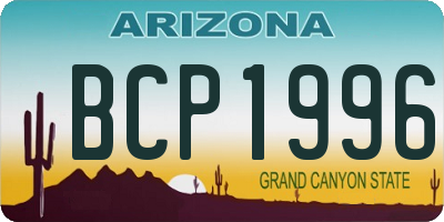 AZ license plate BCP1996