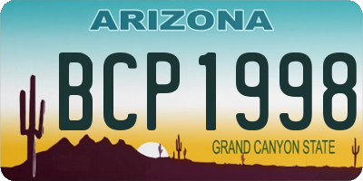 AZ license plate BCP1998