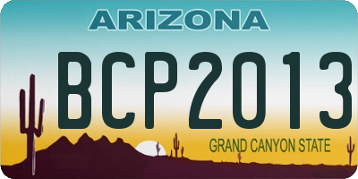 AZ license plate BCP2013