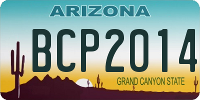 AZ license plate BCP2014