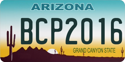 AZ license plate BCP2016