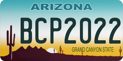 AZ license plate BCP2022