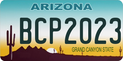 AZ license plate BCP2023