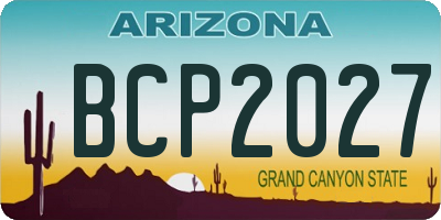 AZ license plate BCP2027