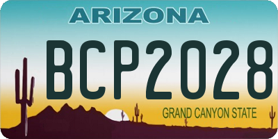 AZ license plate BCP2028