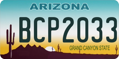 AZ license plate BCP2033