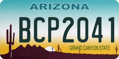 AZ license plate BCP2041