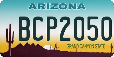 AZ license plate BCP2050