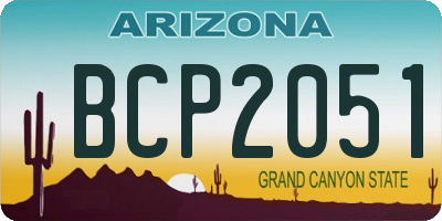 AZ license plate BCP2051