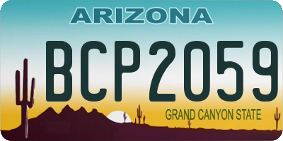 AZ license plate BCP2059