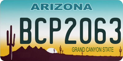 AZ license plate BCP2063