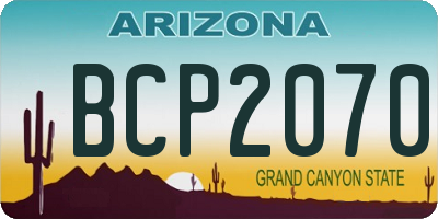 AZ license plate BCP2070