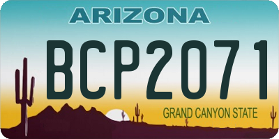 AZ license plate BCP2071