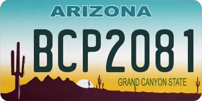 AZ license plate BCP2081