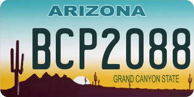 AZ license plate BCP2088