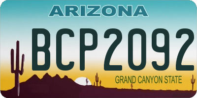 AZ license plate BCP2092