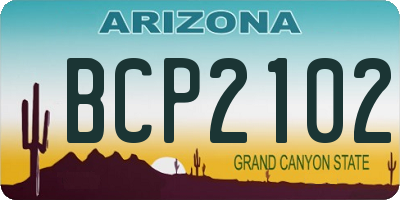 AZ license plate BCP2102