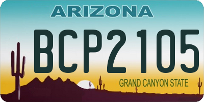 AZ license plate BCP2105