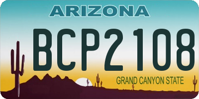 AZ license plate BCP2108