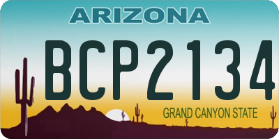 AZ license plate BCP2134