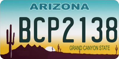 AZ license plate BCP2138