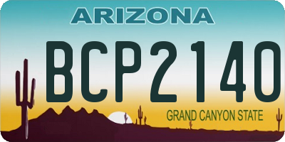 AZ license plate BCP2140