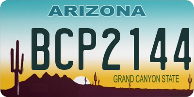 AZ license plate BCP2144