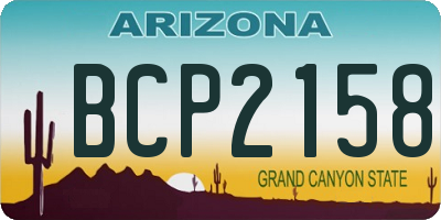 AZ license plate BCP2158