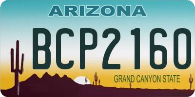 AZ license plate BCP2160