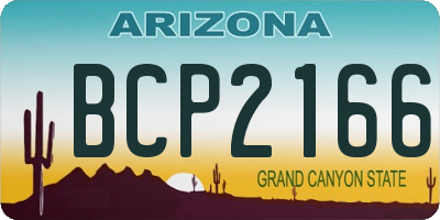 AZ license plate BCP2166