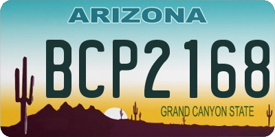 AZ license plate BCP2168