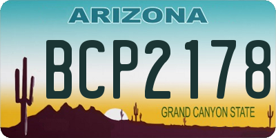 AZ license plate BCP2178