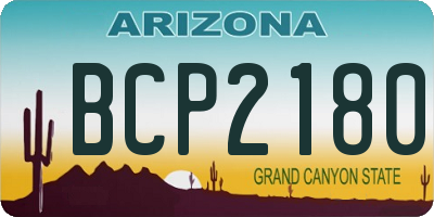 AZ license plate BCP2180