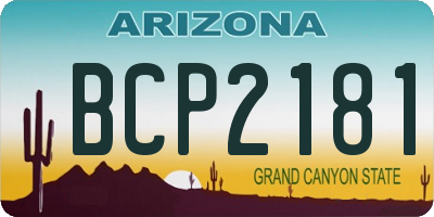 AZ license plate BCP2181