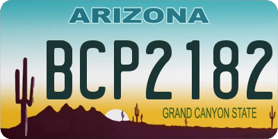 AZ license plate BCP2182