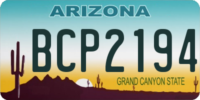 AZ license plate BCP2194