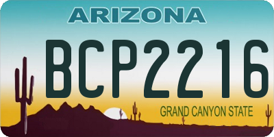 AZ license plate BCP2216