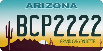 AZ license plate BCP2222