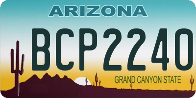 AZ license plate BCP2240