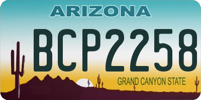 AZ license plate BCP2258