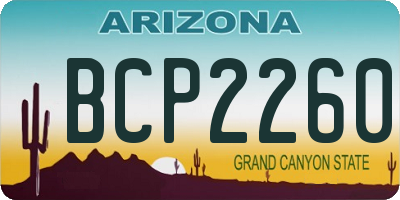 AZ license plate BCP2260