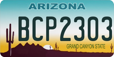 AZ license plate BCP2303