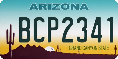 AZ license plate BCP2341