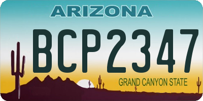 AZ license plate BCP2347